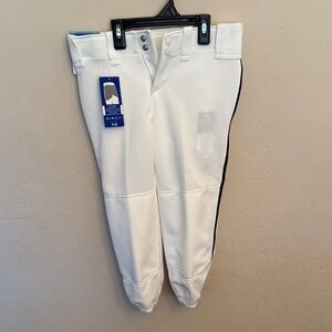 NWT White Softball Pants with Black Stripe